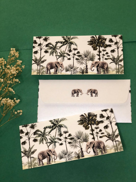 Wild Elephant Envelope (7.5X3.5 Inches)