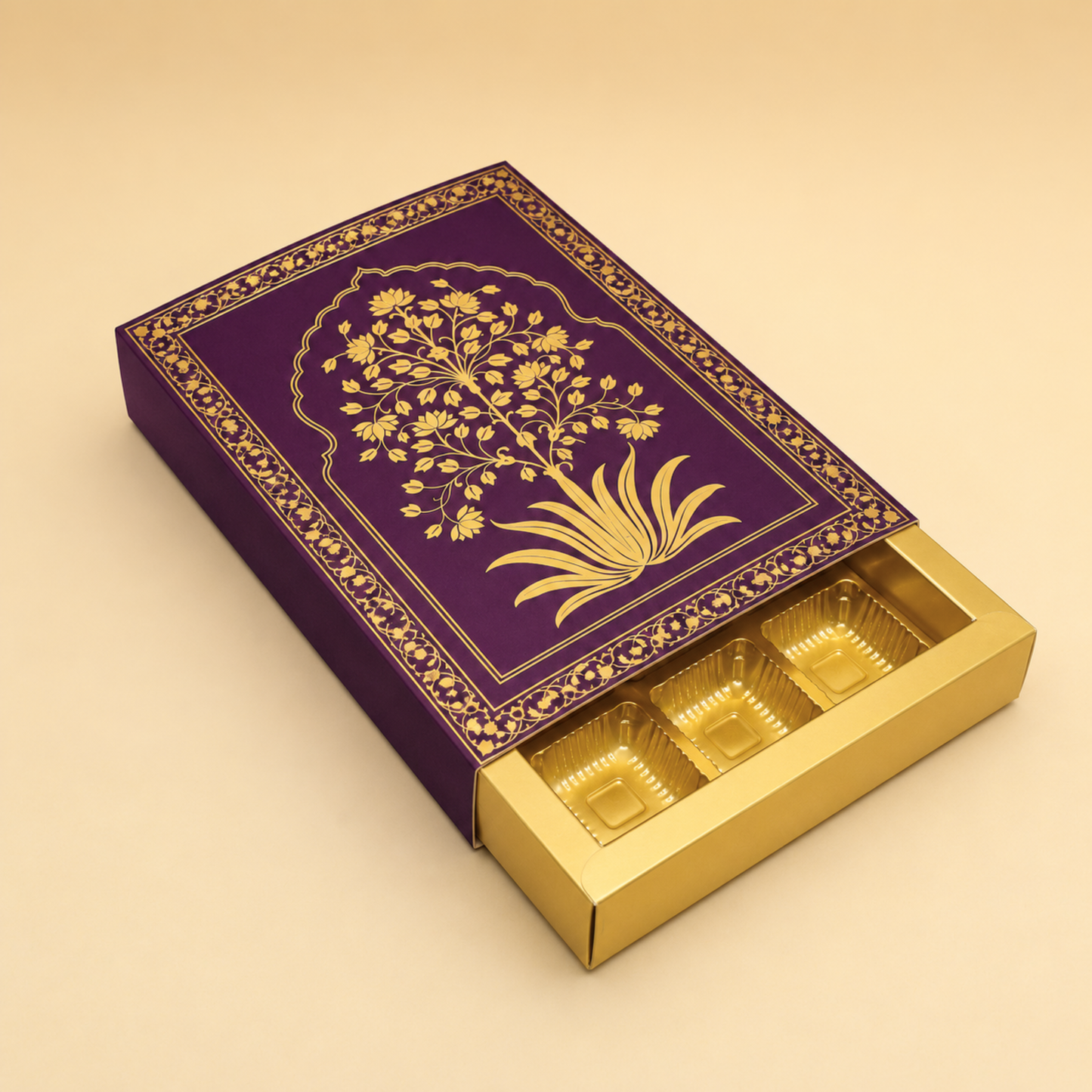 12 Cavity Foiled Chocolate Box | 8.5x6.5x1.5 Inches