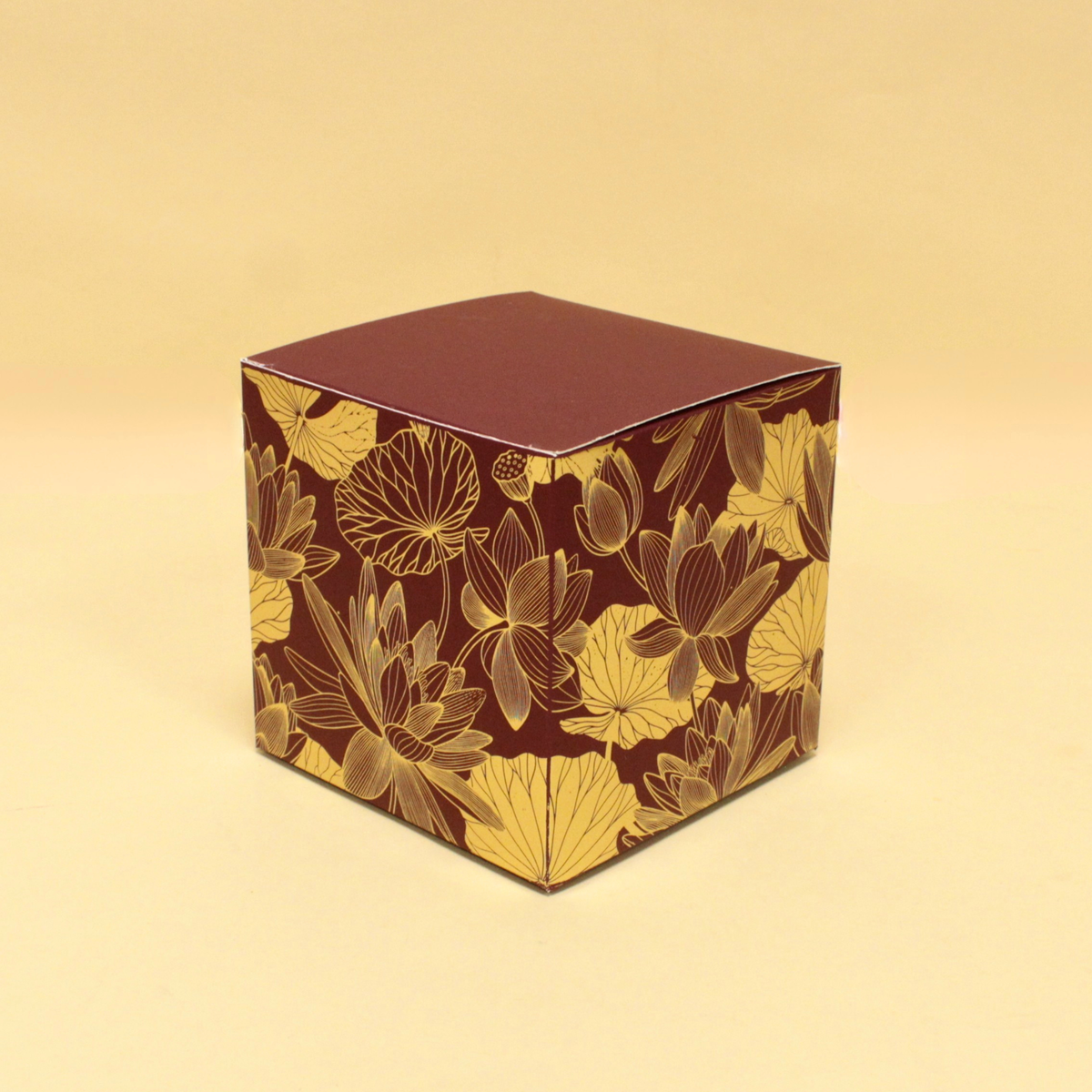 Lotus Foil Candle Box | 4x4x4 Inches