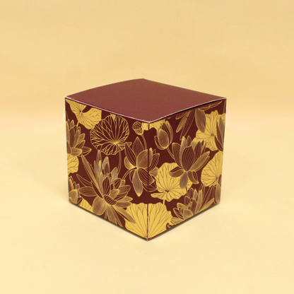 Lotus Foil Candle Box | 4x4x4 Inches