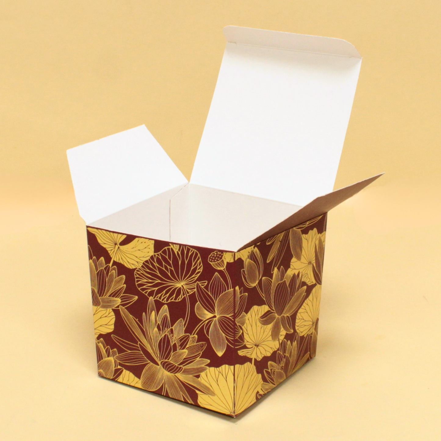 Lotus Foil Candle Box | 4x4x4 Inches