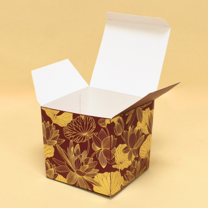 Lotus Foil Candle Box | 4x4x4 Inches