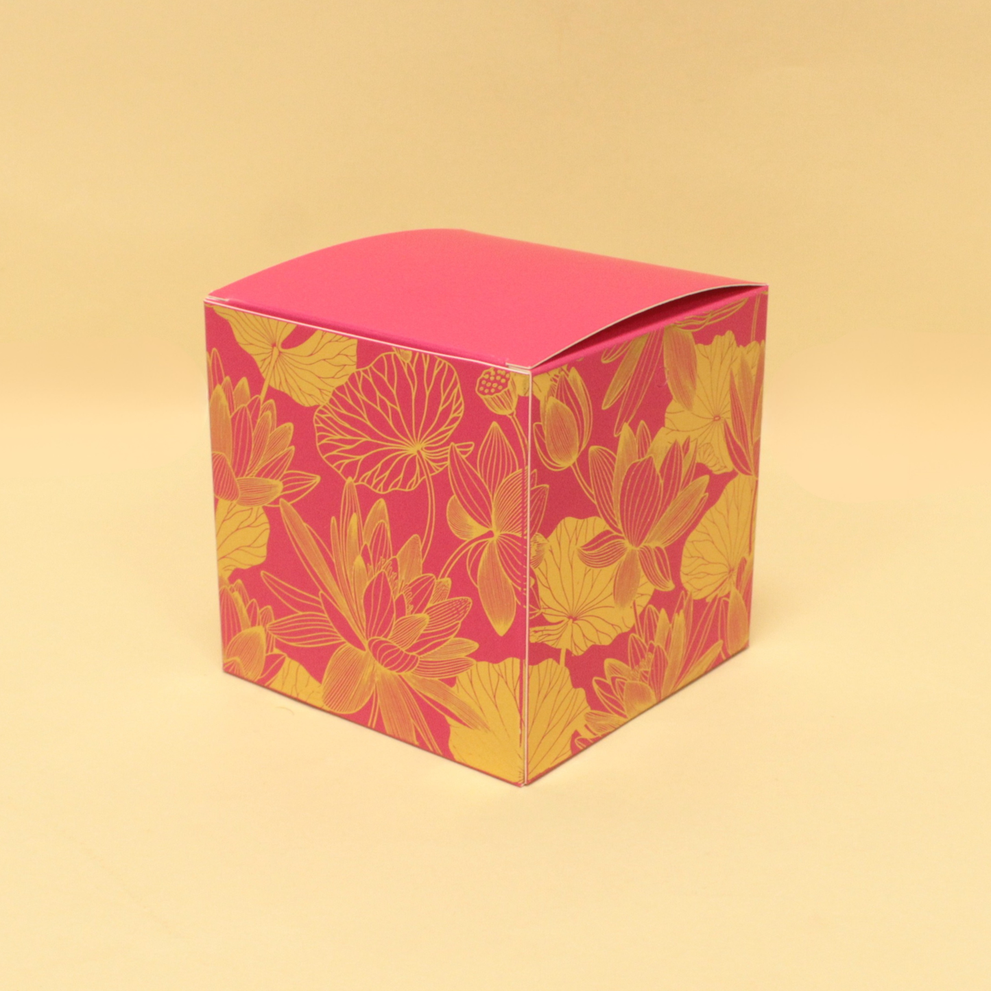 Lotus Foil Candle Box | 4x4x4 Inches