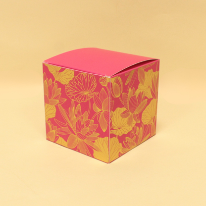 Lotus Foil Candle Box | 4x4x4 Inches