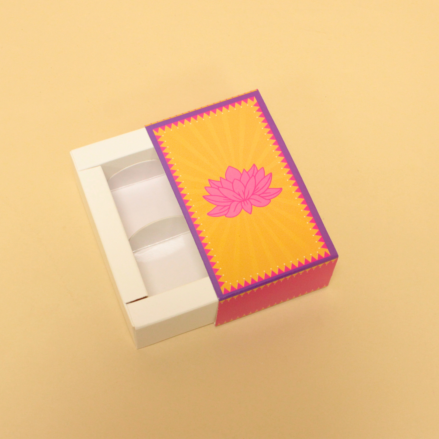 2 Cavity Lotus Chocolate Box | 4.2x2.7x1.5 Inches