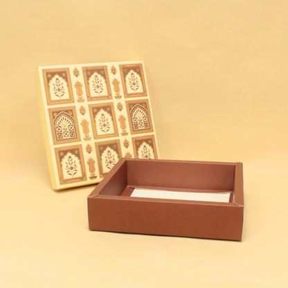 Festive Top Bottom Hamper Box | 9x9x2 Inches
