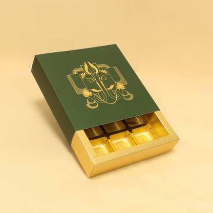 9 Cavity Chocolate Box | 6.5x6.5x1.5 Inches | Ganesh Chaturthi
