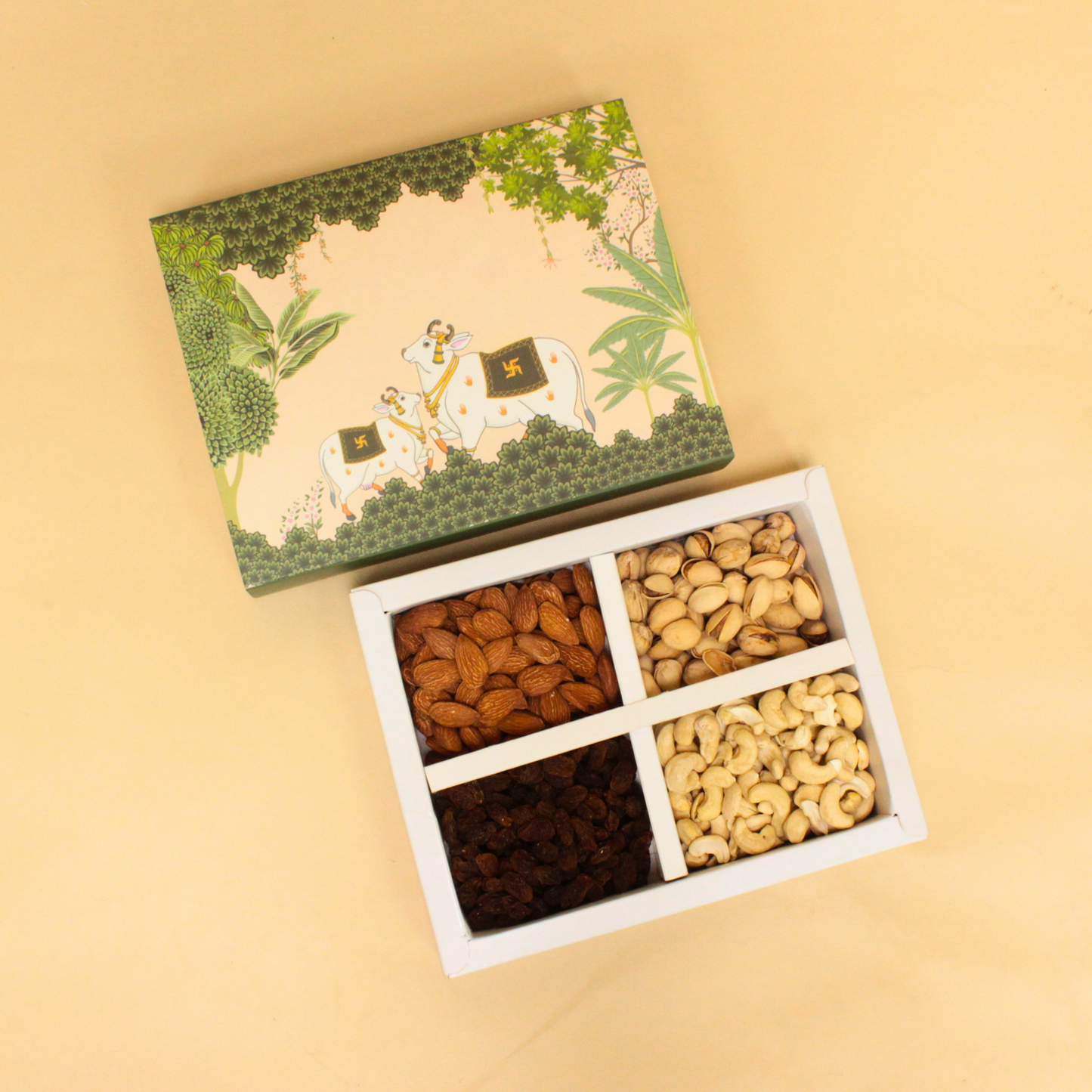 Cow Print Dryfruit Box | 8.5x6.5x1.5 Inches