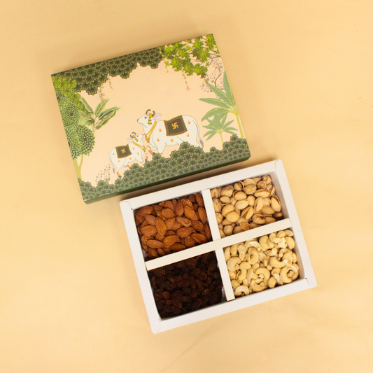 Cow Print Dryfruit Box | 8.5x6.5x1.5 Inches