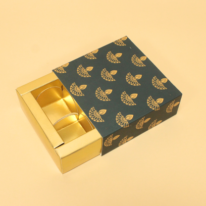 4 Cavity Dia Foil Chocolate Box | 4.5x4.5x1.5 Inches