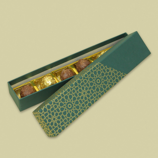 6 CAVITY CHOCOLATE RIGID BOX - (11.5x2.2x1.6 INCHES)