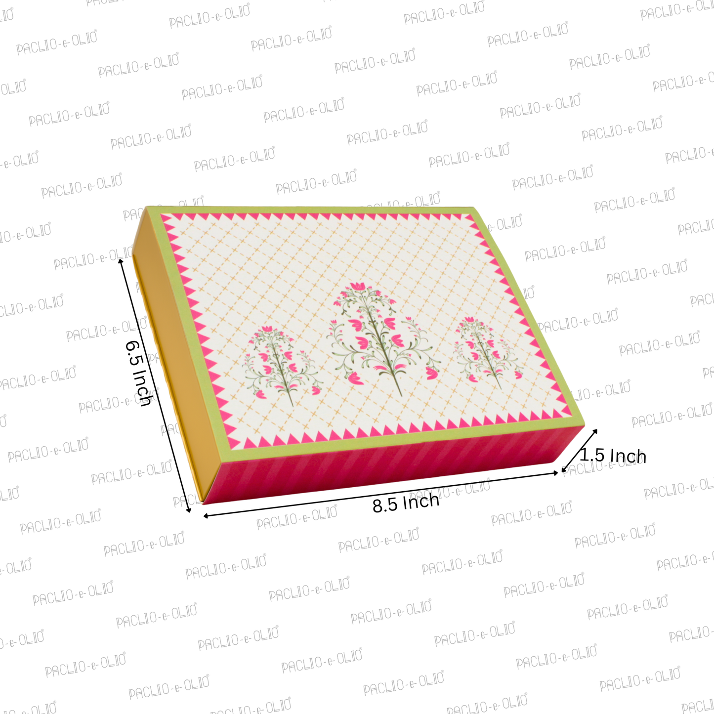 Gul-e-Zar Print Dryfruit Box | 8.5x6.5x1.5 Inches