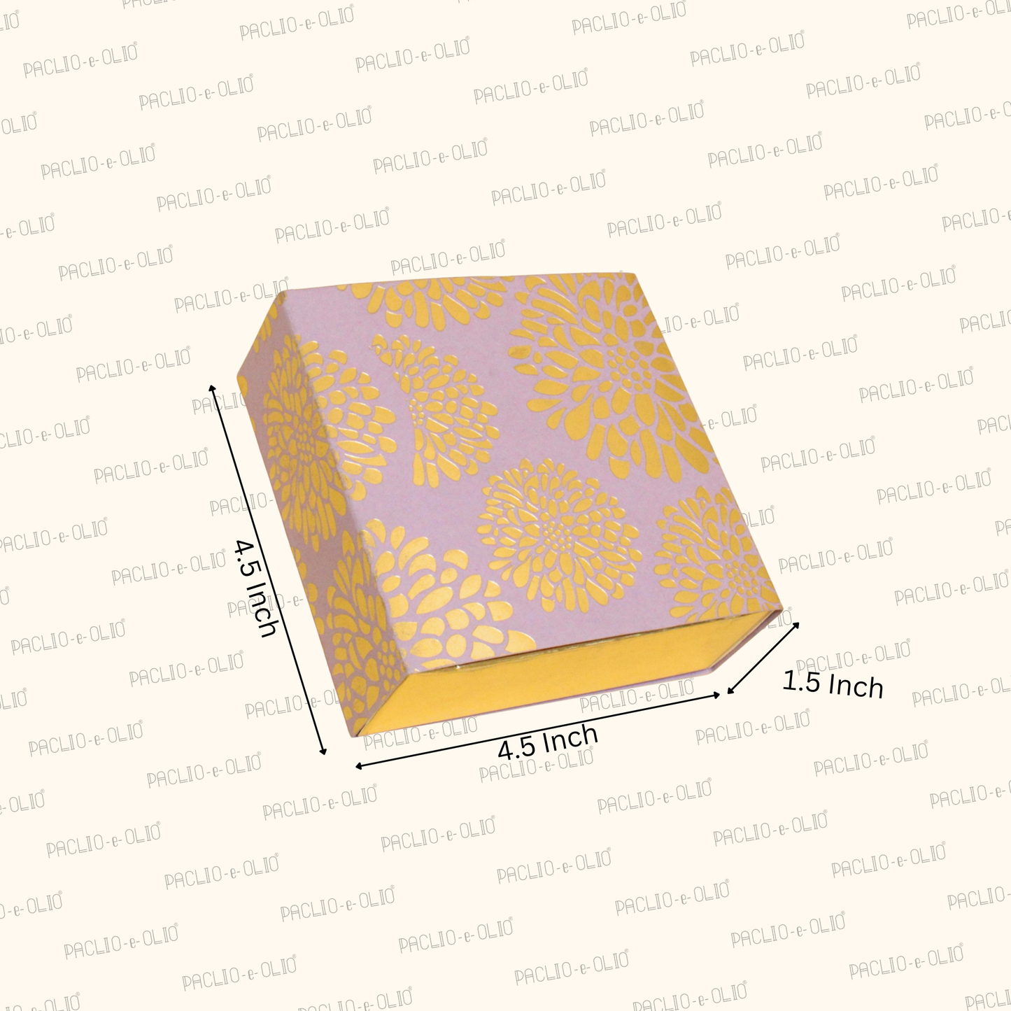 4 Cavity Flower Foil Chocolate Box | 4.5x4.5x1.5 Inches