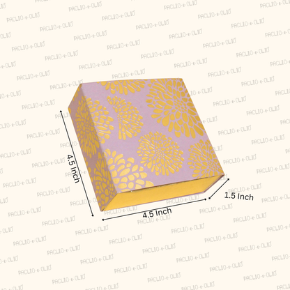 4 Cavity Flower Foil Chocolate Box | 4.5x4.5x1.5 Inches