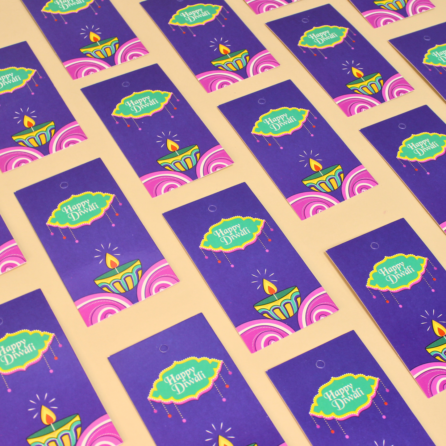 Happy Diwali Tag (4.5x2.5 Inches)