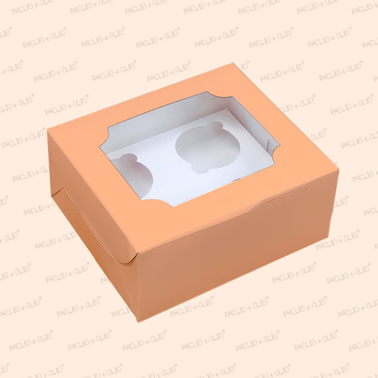4 CAVITY CUPCAKE BOX W CAVITY (7x6x3 INCHES)