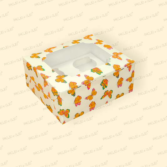 4 Cavity Cupcake Box (7x6x3 Inches)