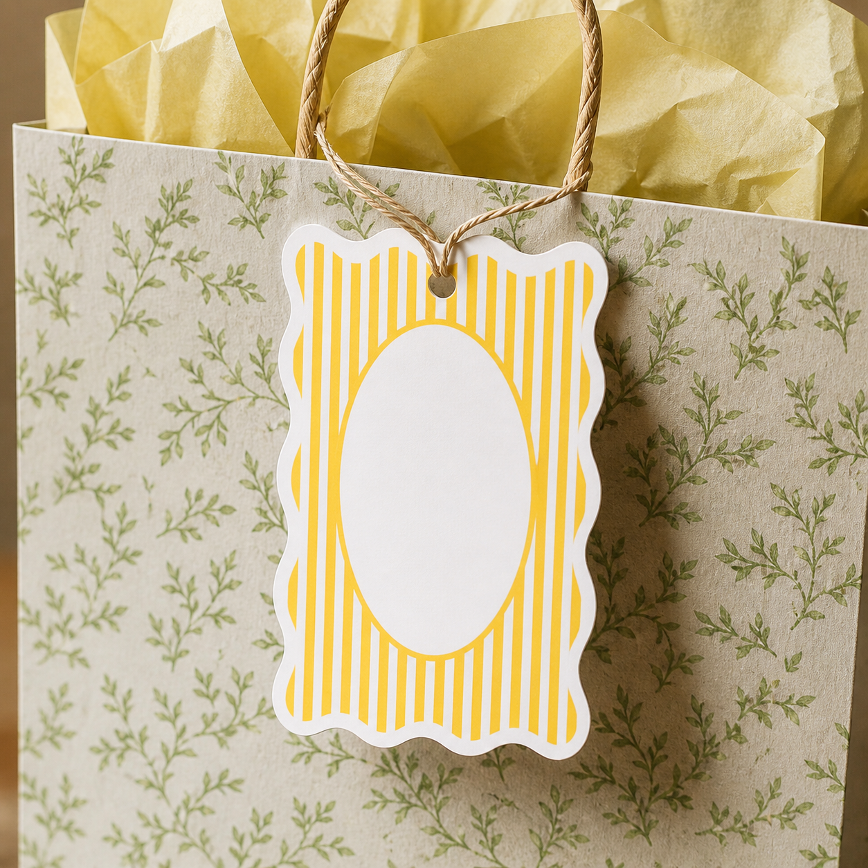 Stripes Print Gift Tags | 3.7x2.4 Inches | Pack Of 25 Pieces