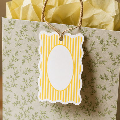 Stripes Print Gift Tags | 3.7x2.4 Inches | Pack Of 25 Pieces