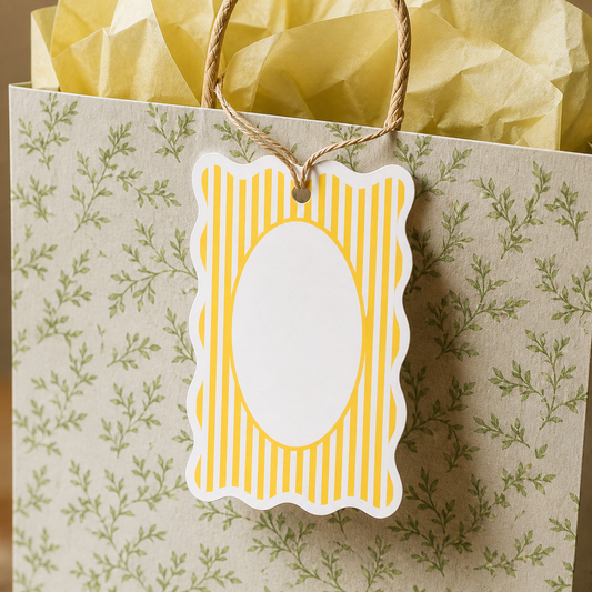 Stripes Print Gift Tags | 3.7x2.4 Inches | Pack Of 25 Pieces