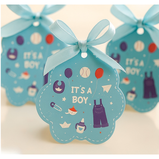 It's A Boy Gift Tags | 3.8x3.5 Inches | Pack Of 25 Pieces