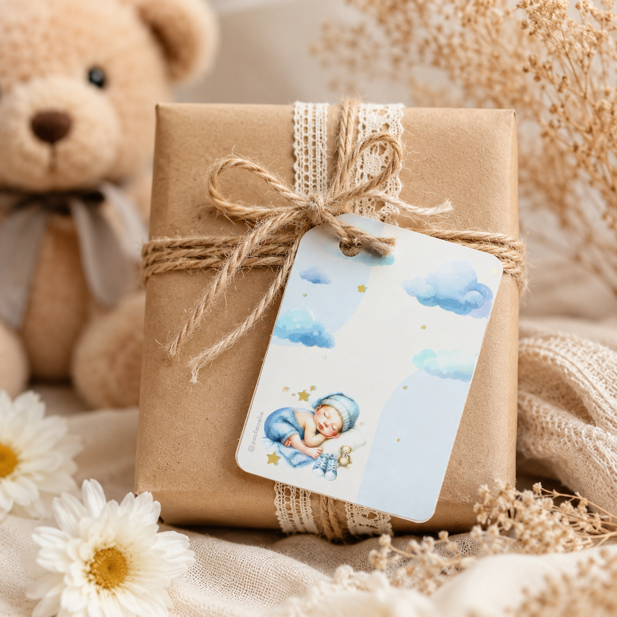 Baby Gift Tags | 3.9x2.9 Inches | Pack Of 25 Pieces