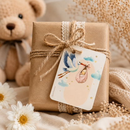Baby Shower Gift Tag | 3.9x2.9 Inches | Pack Of 25 Pieces