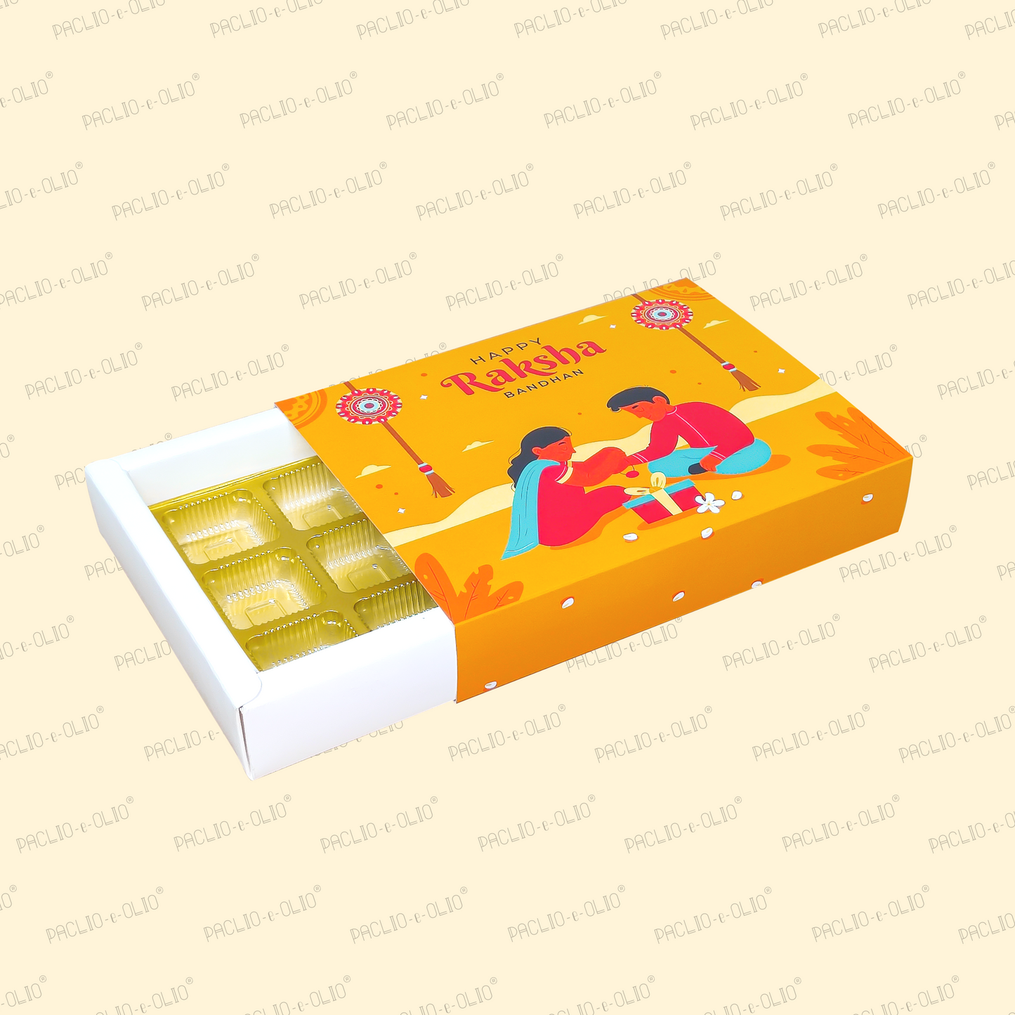 12 Cavity Rakhi Chocolate Box (8.5x6.5x1.5 INCHES)