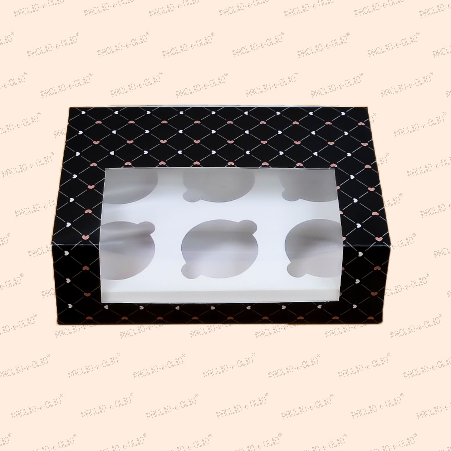 6 Cavity Cupcake Box (9x6x3 Inches)