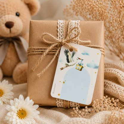 Baby Boy Gift Tags | 3.9x2.9 Inches | Pack Of 25 Pieces