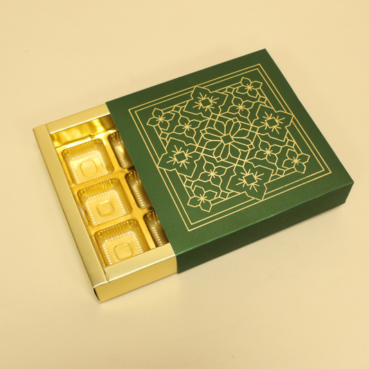9 Cavity Chocolate Box | 6.5x6.5x1.5 Inches