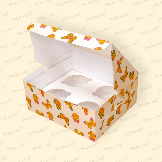 4 Cavity Cupcake Box (7x6x3 Inches)