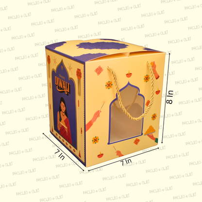 Diwali Tall Hamper Box (8x7x7 Inches)