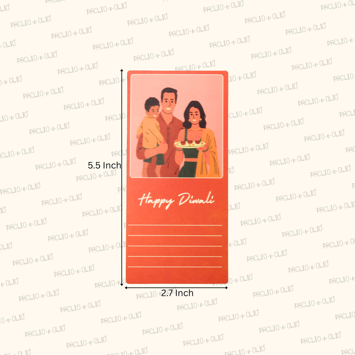 Happy Diwali Gift Tag – Festive Printed | 5.5x2.7 Inches