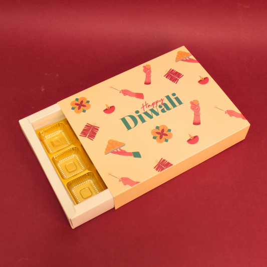 12 Cavity Diwali Chocolate Box (8.5x6.5x1.5 Inches)