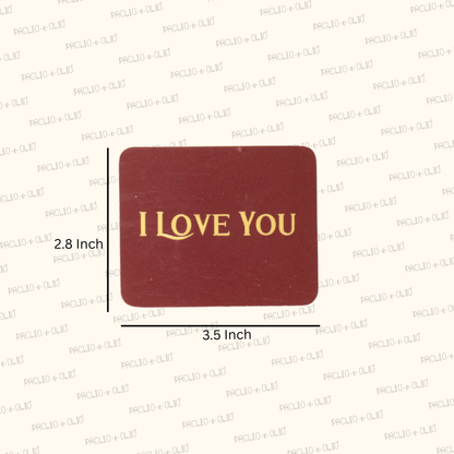 I Love you Foil  Tag | 3.5x2.8 Inches