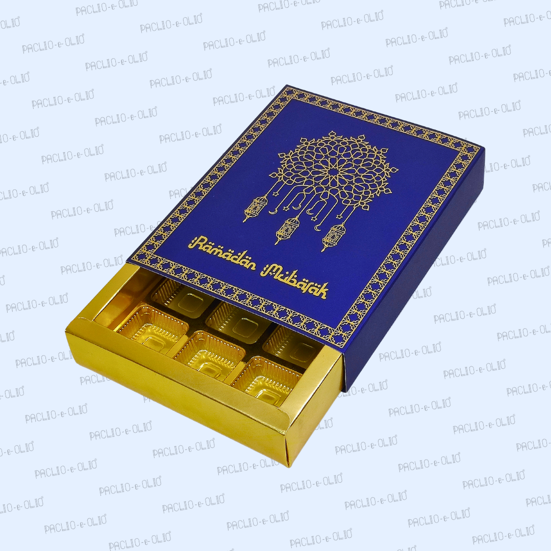 12 Cavity Ramadan Chocolate Box (8.5x6.5x1.5 Inches)