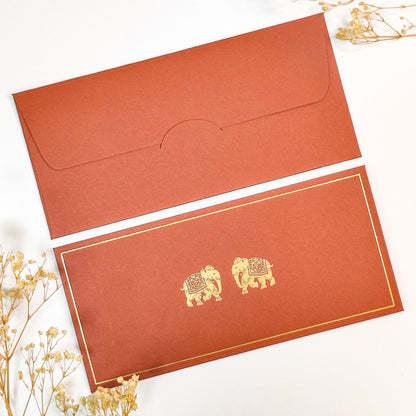 FOILED TWIN ELEPHANT ENVELOPE (7.5X3.5 INCHES)