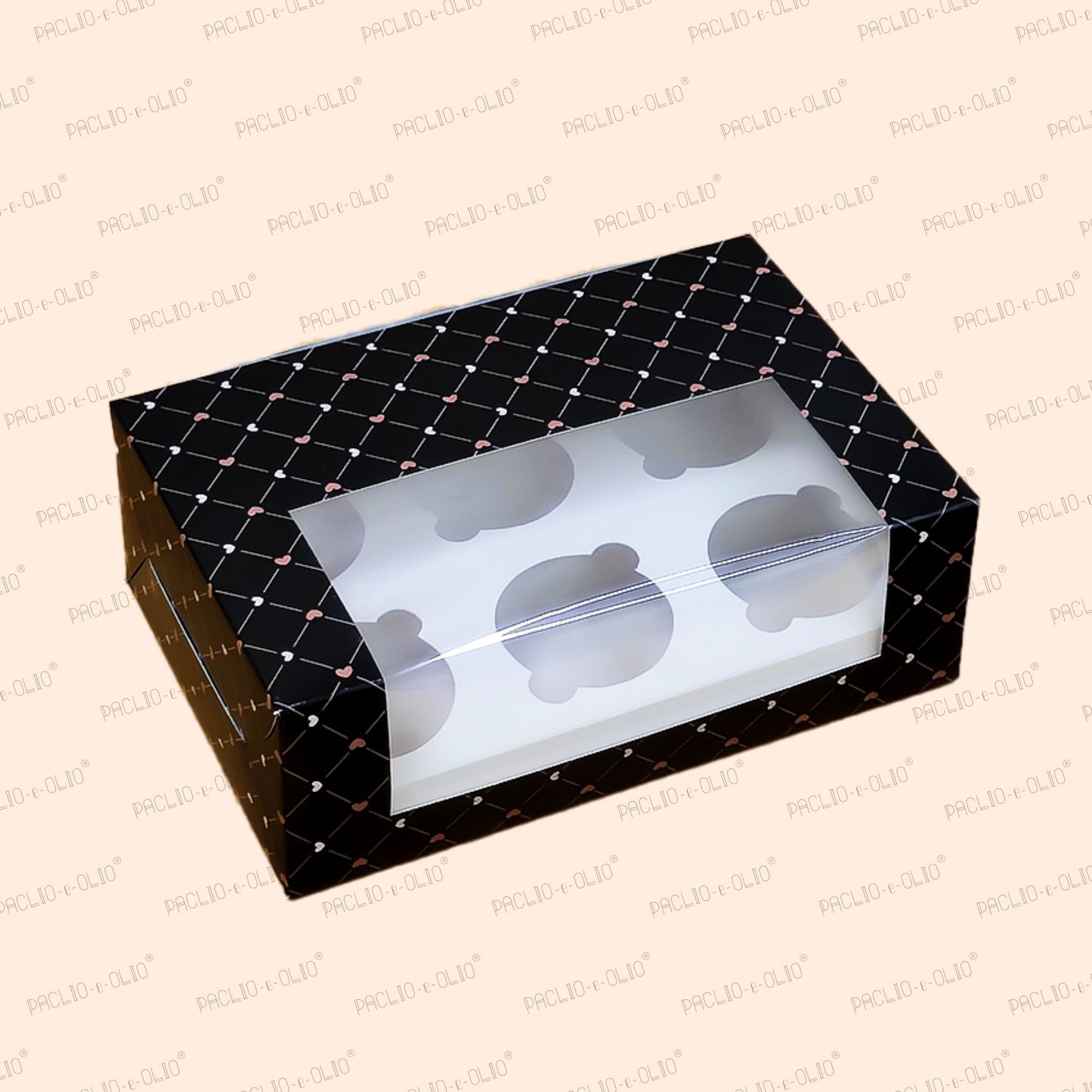 6 CAVITY CUPCAKE BOX W CAVITY (9x6x3 INCHES)