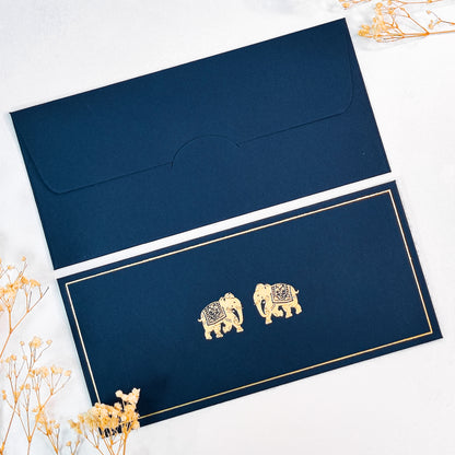FOILED TWIN ELEPHANT ENVELOPE (7.5X3.5 INCHES)