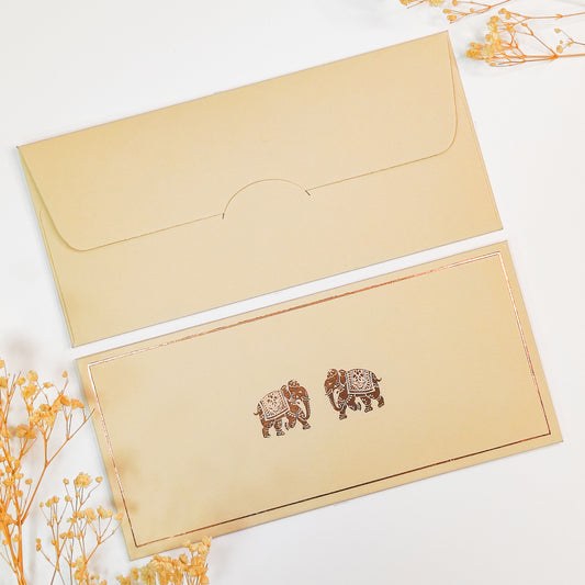 FOILED TWIN ELEPHANT ENVELOPE (7.5X3.5 INCHES)