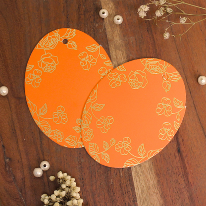 Floral Foil Tag (3x2.2 Inches)