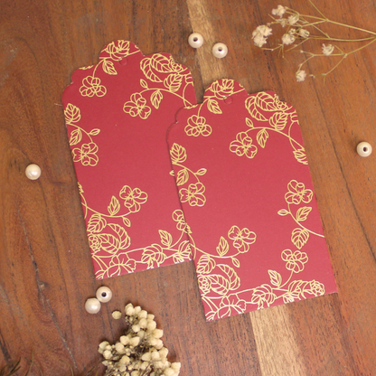 Floral Gold Foil Tag (3.5x2 Inches)