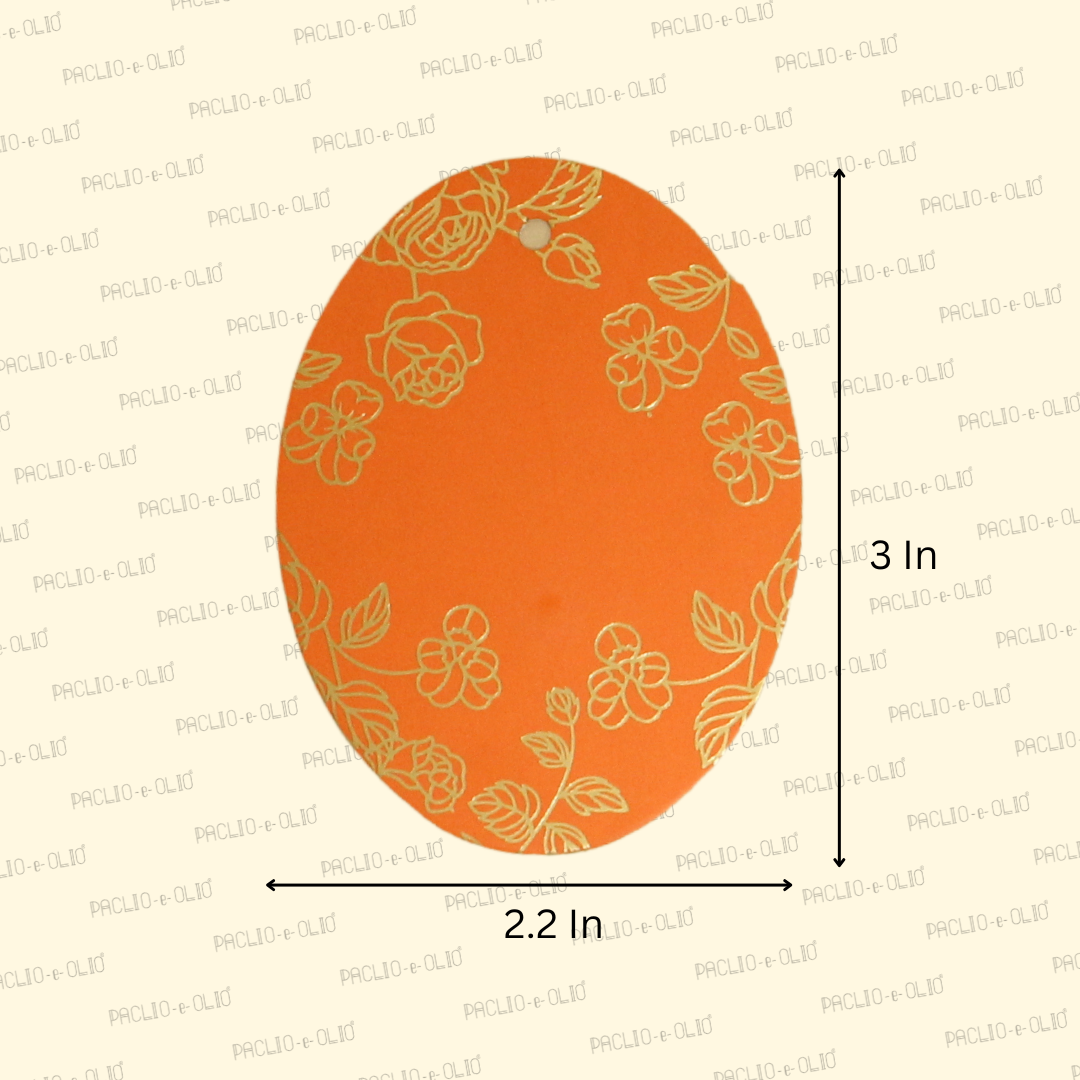 Floral Foil Tag (3x2.2 Inches)