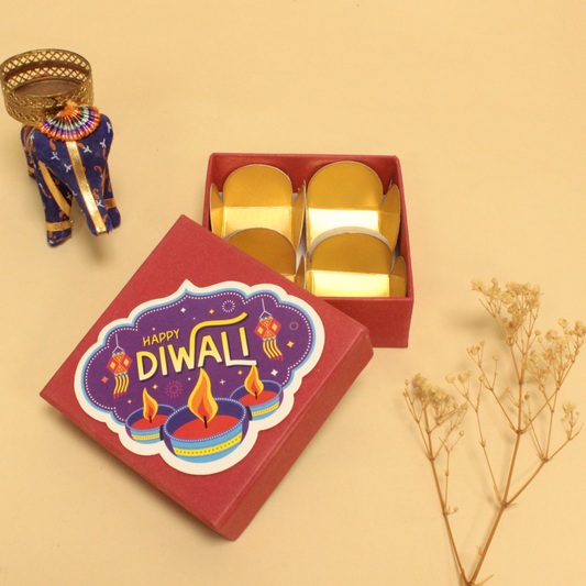 4 Cavity Diwali Box – Kappa Box (4.5×4.5×1.5 Inches)