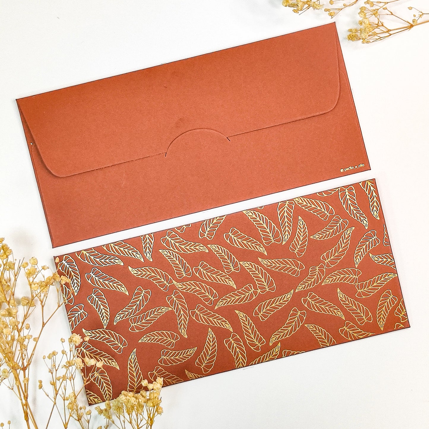 LEAF PATTERN ENVELOPE (7.5X3.5 INCHES)