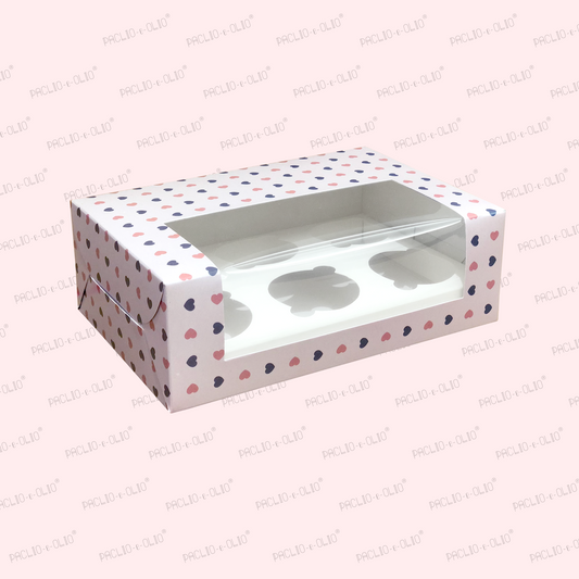 6 CAVITY CUPCAKE BOX W CAVITY (9x6x3 INCHES)