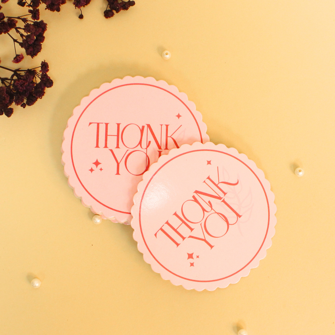Thank You Round Gift Tags | 3x3 Inches | Pack Of 25 Pieces