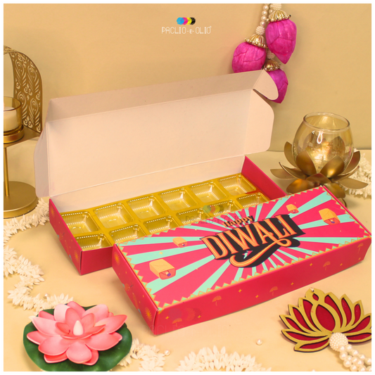 12 Cavity Diwali Chocolate Box | 11.5x4x1.5 Inches