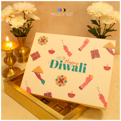12 Cavity Diwali Chocolate Box (8.5x6.5x1.5 Inches)